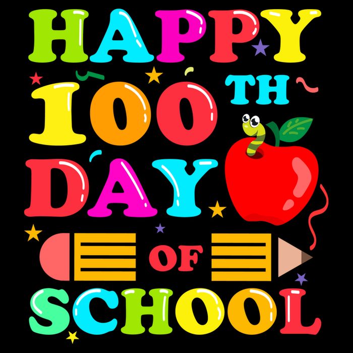 Happy 100th Days Of School Celebration Ladies Long Sleeve Shirt