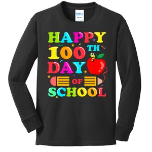 Happy 100th Days Of School Celebration Kids Long Sleeve Shirt