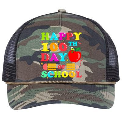 Happy 100th Days Of School Celebration Retro Rope Trucker Hat Cap