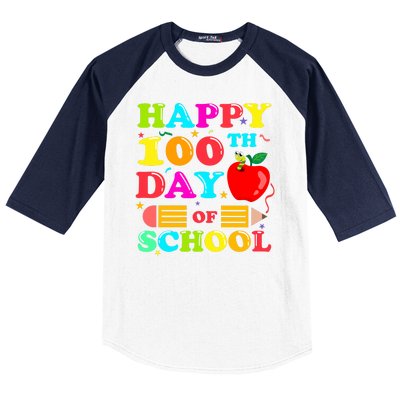 Happy 100th Days Of School Celebration Baseball Sleeve Shirt