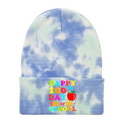 Happy 100th Days Of School Celebration Tie Dye 12in Knit Beanie