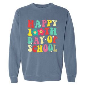 Happy 100th Day Of School Tie Dye Rainbow 100 Days Smarter Garment-Dyed Sweatshirt