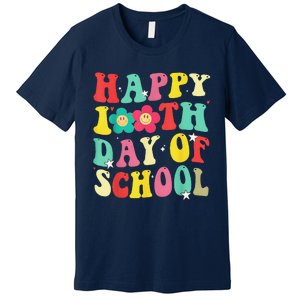 Happy 100th Day Of School Tie Dye Rainbow 100 Days Smarter Premium T-Shirt