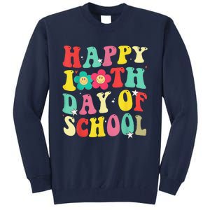 Happy 100th Day Of School Tie Dye Rainbow 100 Days Smarter Tall Sweatshirt