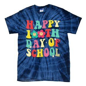 Happy 100th Day Of School Tie Dye Rainbow 100 Days Smarter Tie-Dye T-Shirt