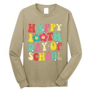 Happy 100th Day Of School Tie Dye Rainbow 100 Days Smarter Long Sleeve Shirt