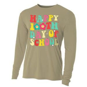 Happy 100th Day Of School Tie Dye Rainbow 100 Days Smarter Cooling Performance Long Sleeve Crew