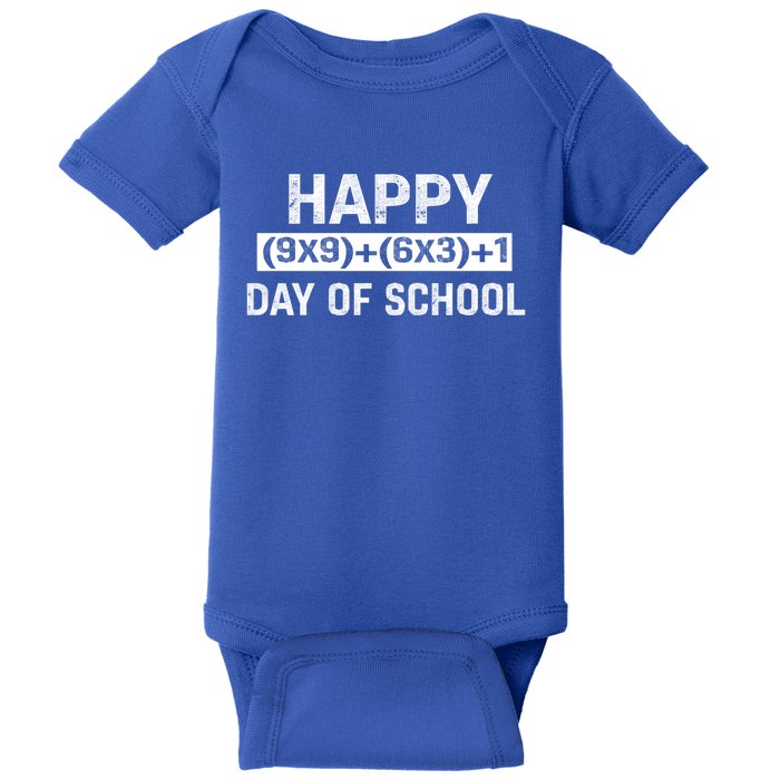 Happy 100 Day Of School Funny Math Formula 100 Days Student Gift Baby Bodysuit