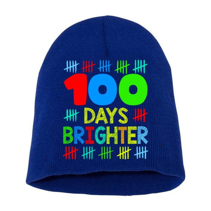 Happy 100 Days Brighter 100 Days Of School Teacher Student Gift Short Acrylic Beanie