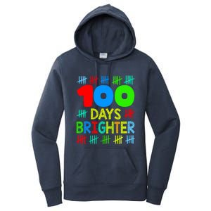 Happy 100 Days Brighter 100 Days Of School Teacher Student Gift Women's Pullover Hoodie