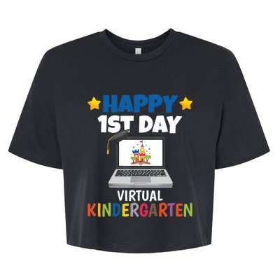 Happy 1st Day Virtual Kindergarten Bella+Canvas Jersey Crop Tee