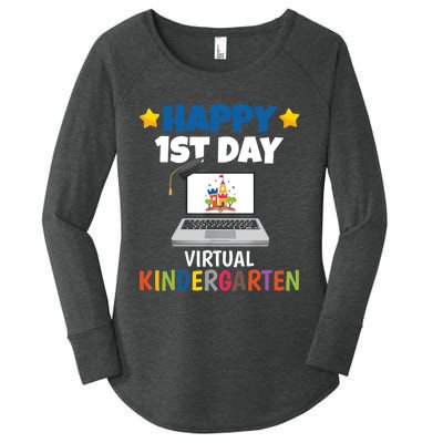 Happy 1st Day Virtual Kindergarten Women's Perfect Tri Tunic Long Sleeve Shirt