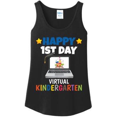 Happy 1st Day Virtual Kindergarten Ladies Essential Tank