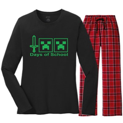 Happy 100 Days Of School Tee, School Day Women's Long Sleeve Flannel Pajama Set 