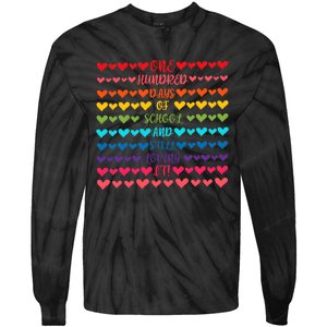 Hearts 100 Days Of School And Still Loving It Tie-Dye Long Sleeve Shirt