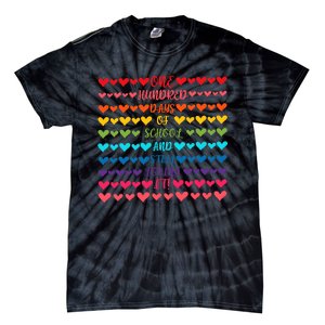 Hearts 100 Days Of School And Still Loving It Tie-Dye T-Shirt