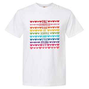 Hearts 100 Days Of School And Still Loving It Garment-Dyed Heavyweight T-Shirt