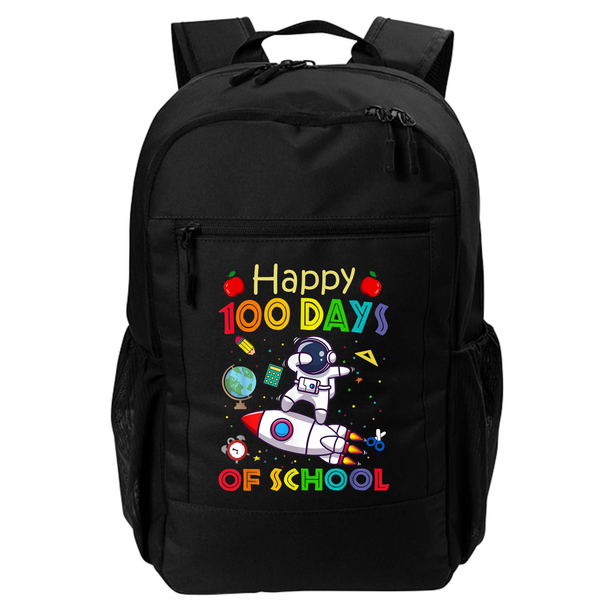 Happy 100 Days Of School Astronaut Outer Space Kids Child Backpack