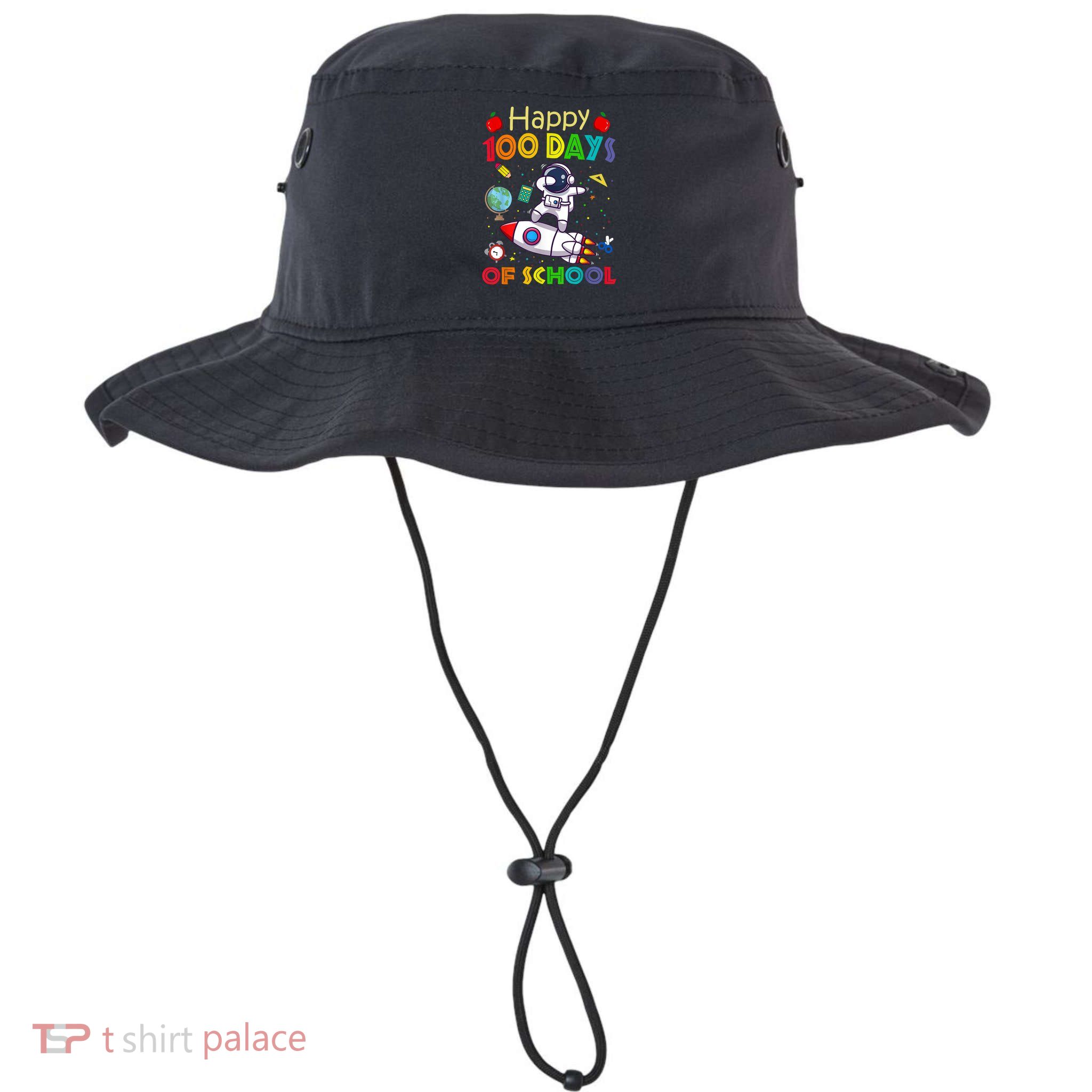 Happy 100 Days Of School Astronaut Outer Space Kids Child Bucket Hat