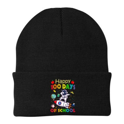 Happy 100 Days Of School Astronaut Outer Space Kids Child Beanie