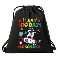 Happy 100 Days Of School Astronaut Outer Space Kids Child Drawstring Bag