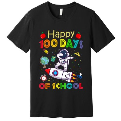 Happy 100 Days Of School Astronaut Outer Space Kids Child Premium T-Shirt