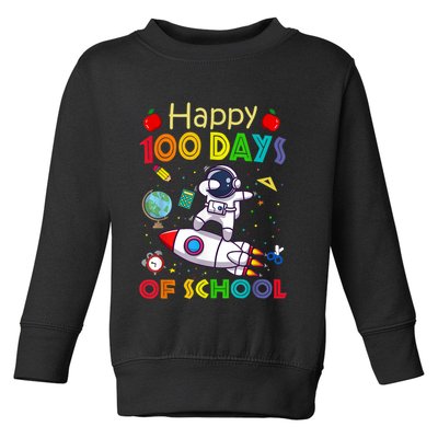Happy 100 Days Of School Astronaut Outer Space Kids Child Toddler Sweatshirt