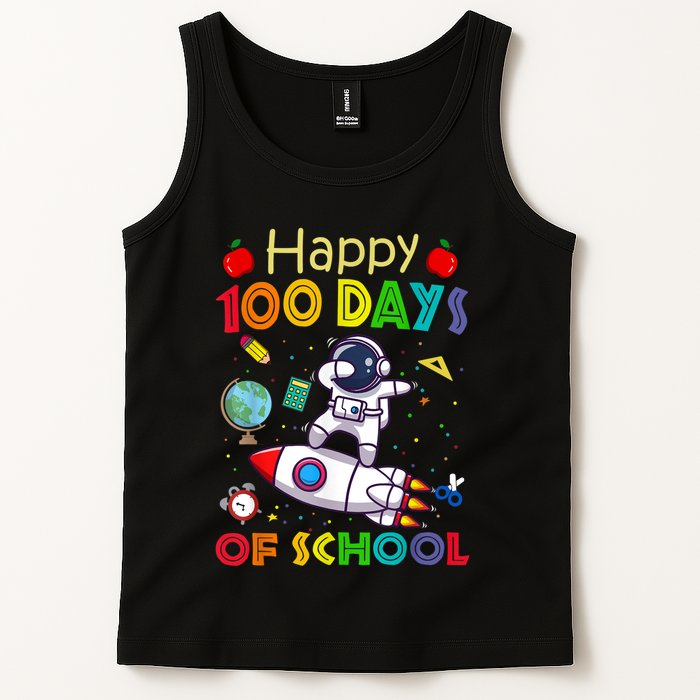Happy 100 Days Of School Astronaut Outer Space Kids Child Tank Top
