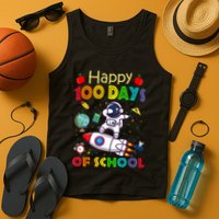 Happy 100 Days Of School Astronaut Outer Space Kids Child Tank Top