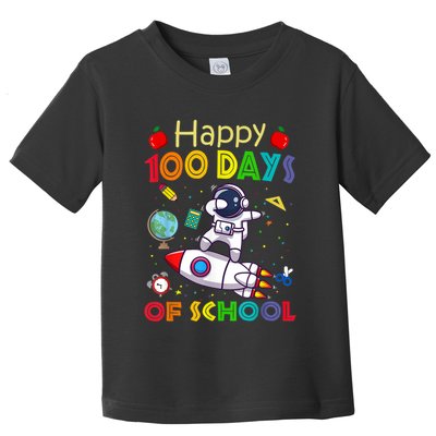 Happy 100 Days Of School Astronaut Outer Space Kids Child Toddler T-Shirt