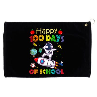 Happy 100 Days Of School Astronaut Outer Space Kids Child Grommeted Golf Towel