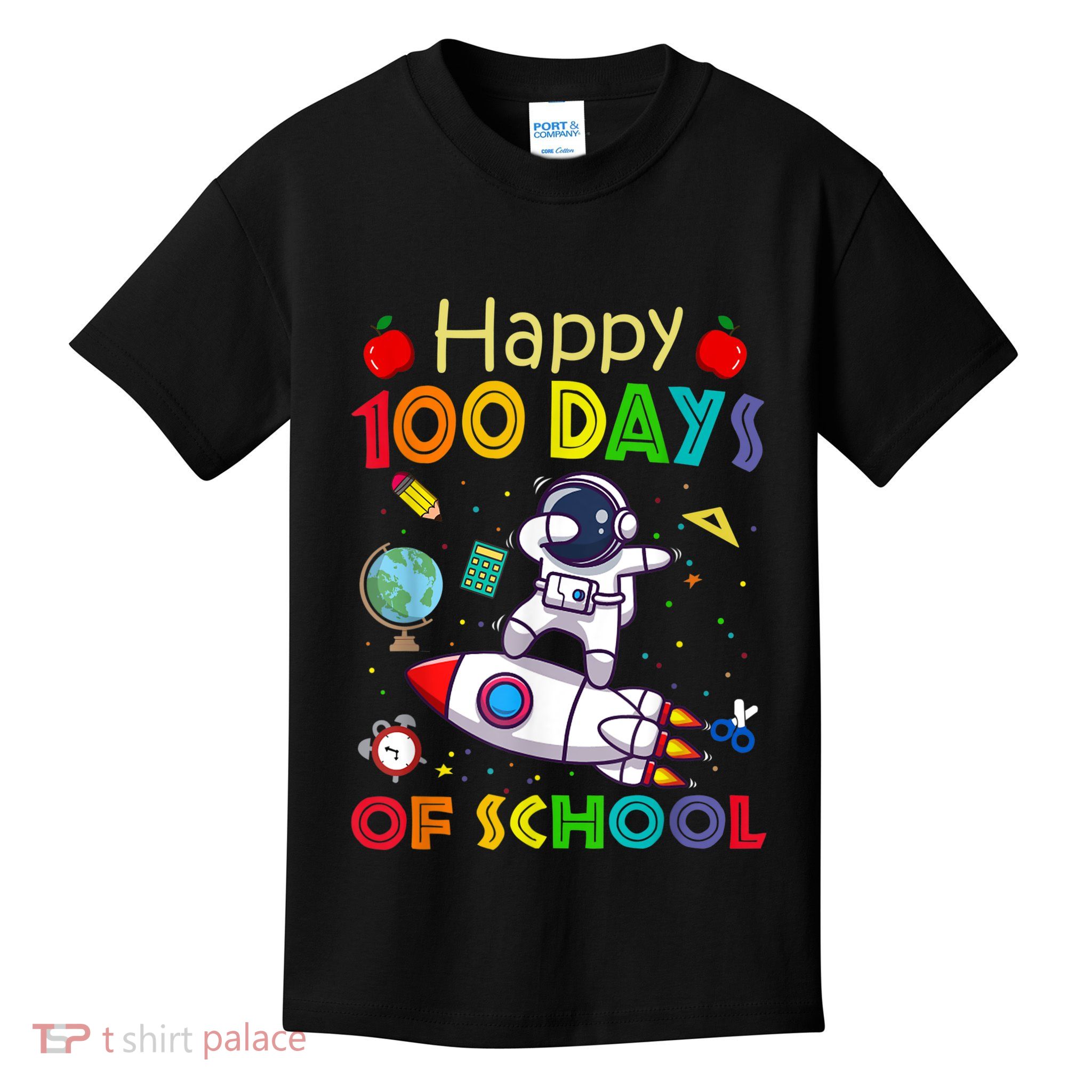 Happy 100 Days Of School Astronaut Outer Space Kids Child Kids T-Shirt