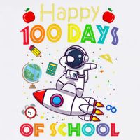 Happy 100 Days Of School Astronaut Outer Space Kids Child Garment-Dyed Sweatshirt
