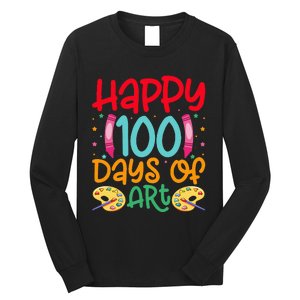 Happy 100 Days Of Art School Teachers Long Sleeve Shirt