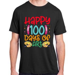 Happy 100 Days Of Art School Teachers Adult ChromaSoft Performance T-Shirt