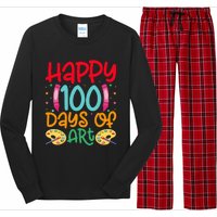 Happy 100 Days Of Art School Teachers Long Sleeve Pajama Set