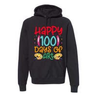 Happy 100 Days Of Art School Teachers Premium Hoodie