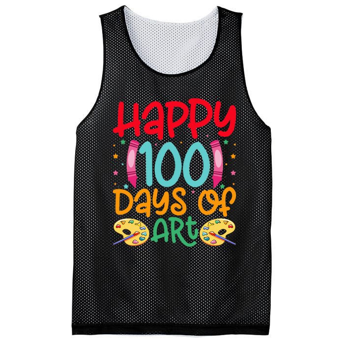 Happy 100 Days Of Art School Teachers Mesh Reversible Basketball Jersey Tank