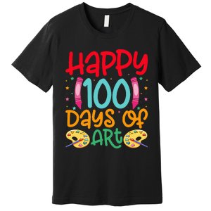 Happy 100 Days Of Art School Teachers Premium T-Shirt