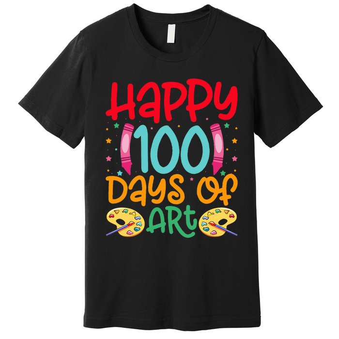 Happy 100 Days Of Art School Teachers Premium T-Shirt