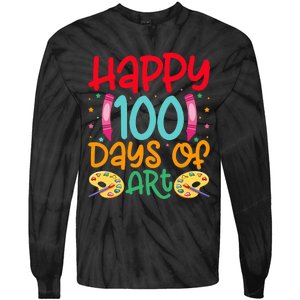 Happy 100 Days Of Art School Teachers Tie-Dye Long Sleeve Shirt