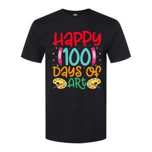 Happy 100 Days Of Art School Teachers Softstyle CVC T-Shirt