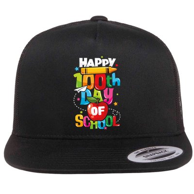 Happy 100th Day Of School Teachers 100 Days Gift Flatbill Hat