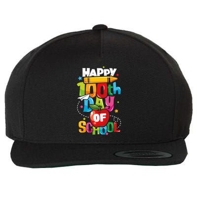 Happy 100th Day Of School Teachers 100 Days Gift Wool Snapback Cap