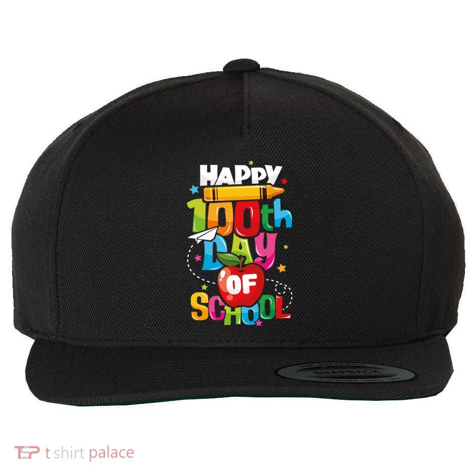 Happy 100th Day Of School Teachers 100 Days Gift Wool Snapback Cap