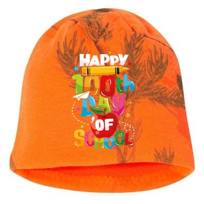 Happy 100th Day Of School Teachers 100 Days Gift Kati - Camo Knit Beanie