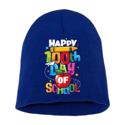 Happy 100th Day Of School Teachers 100 Days Gift Short Acrylic Beanie