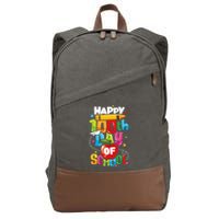 Happy 100th Day Of School Teachers 100 Days Gift Cotton Canvas Backpack