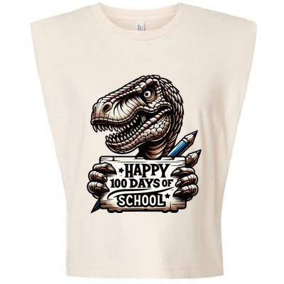 Happy 100 Days Of School Scary Funny Trex For Teachers Garment-Dyed Women's Muscle Tee