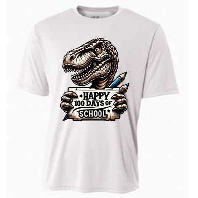 Happy 100 Days Of School Scary Funny Trex For Teachers Cooling Performance Crew T-Shirt